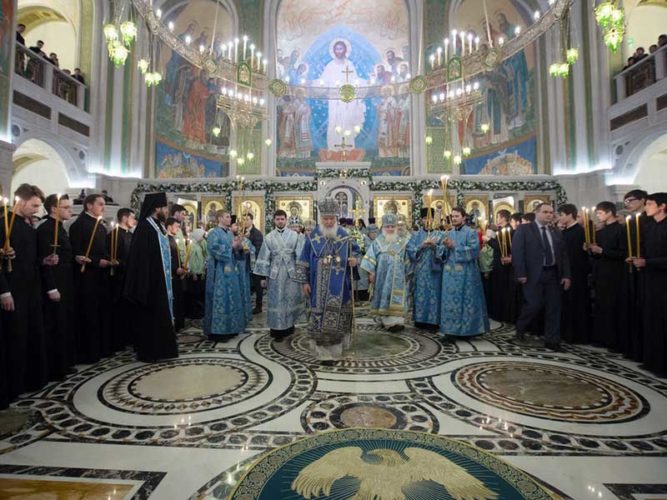 14 марта в 18:30 Святейший Патриарх Кирилл возглавит вечернее богослужение в Сретенском монастыре