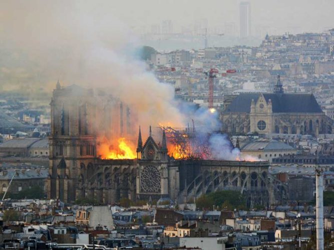 Предстоятель Русской Церкви выразил поддержку французскому народу в связи с пожаром в соборе Парижской Богоматери